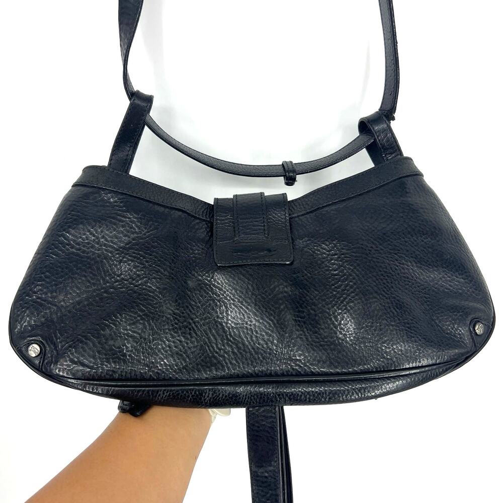 Burberry Prorsum Runway Cinda Black Full Leather Moto Pocket Purse Crossbody Bag - Picture 5 of 16